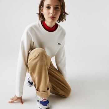 Lacoste Lacoste SPORT Crew Neck Cotton Sweatshirt Dámské - Mikiny Bílé | CZ-WEhfEa